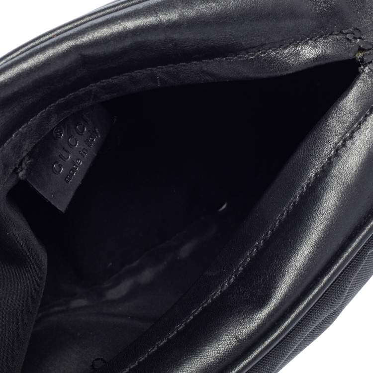 مملوكة مسبقًا Gucci Black Leather And Canvas Belt Bag