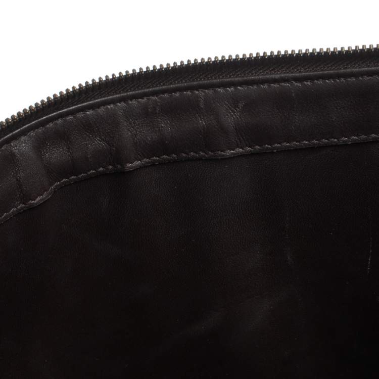 Pre Owned Gucci Beige Python Web Clutch Bag
