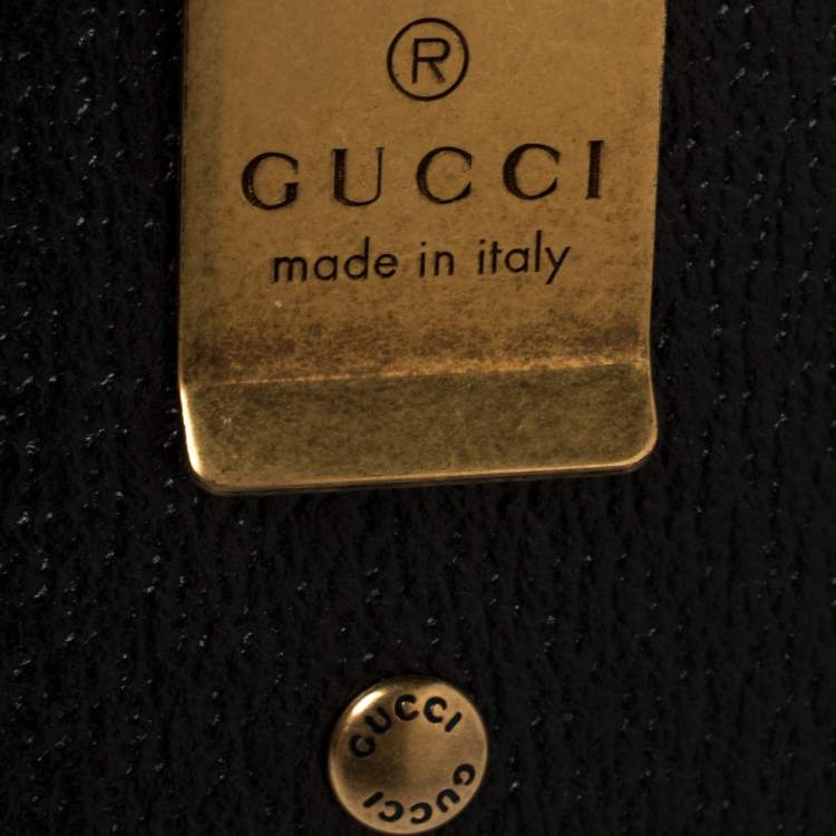 مملوكة مسبقًا Gucci Black Leather GG Marmont Money Clip Card Holder