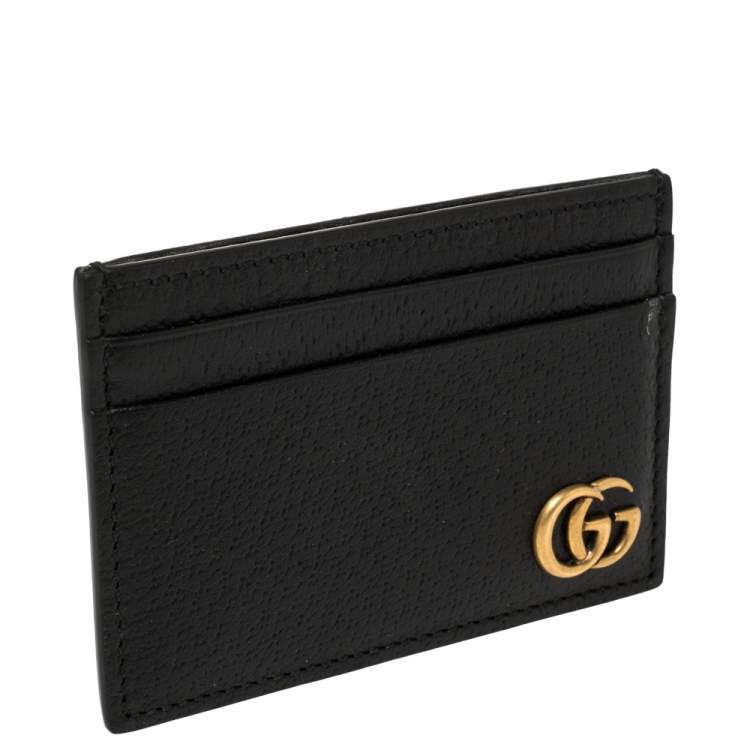 مملوكة مسبقًا Gucci Black Leather GG Marmont Money Clip Card Holder