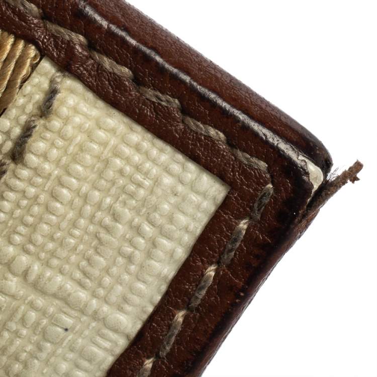 Pre Owned Gucci Off White/Brown GG Superme Web Bifold Wallet    