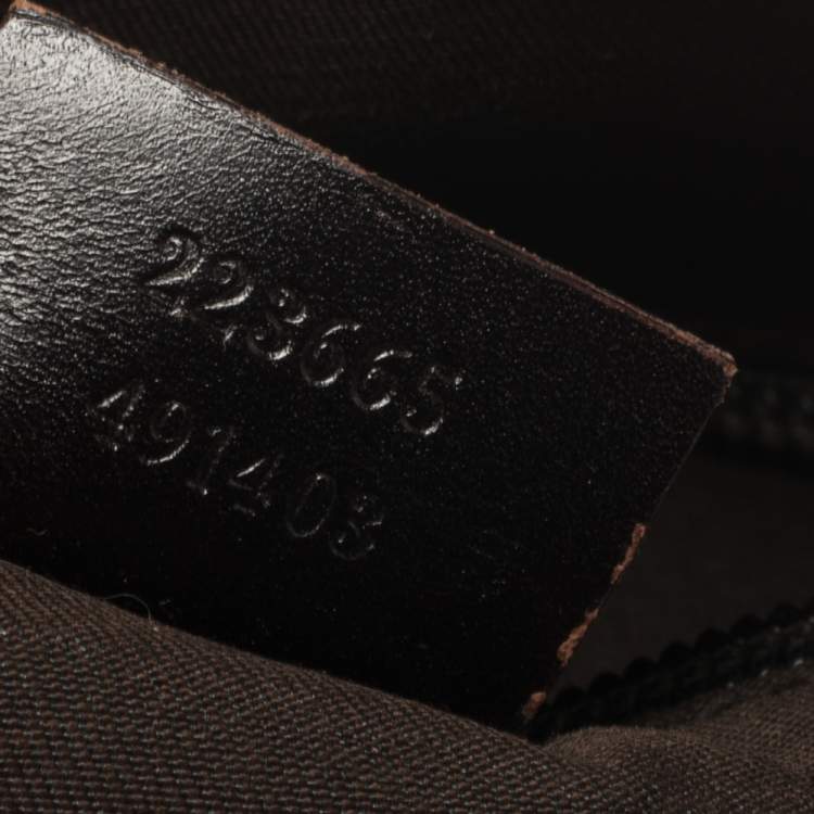 Pre Owned Gucci Brown Diamante Leather Messenger Bag