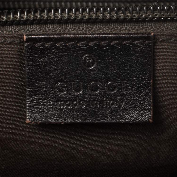 Pre Owned Gucci Brown Diamante Leather Messenger Bag