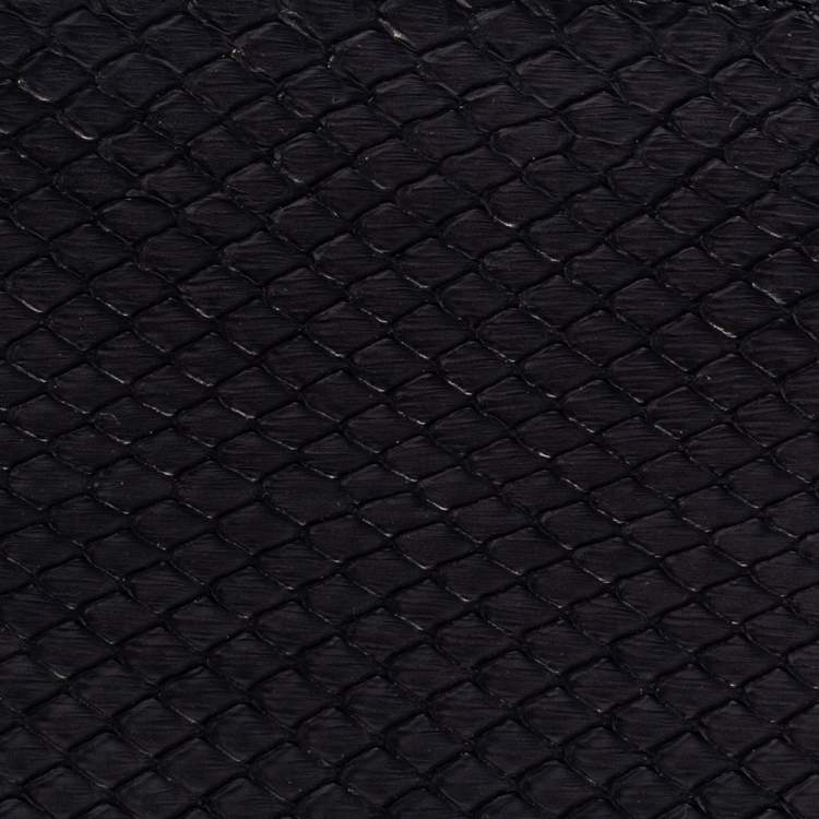 Pre Owned Gucci Black Python Bifold Wallet