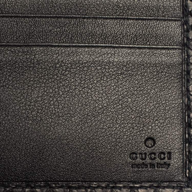 Pre Owned Gucci Black Python Bifold Wallet
