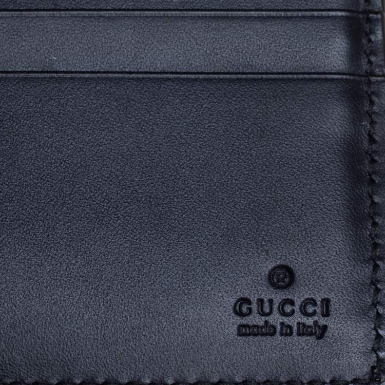 Pre Owned Gucci Black Leather GG Ghost Bifold Wallet