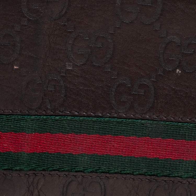 مملوكة مسبقًا Gucci Brown Guccissima Leather Web Bifold Wallet