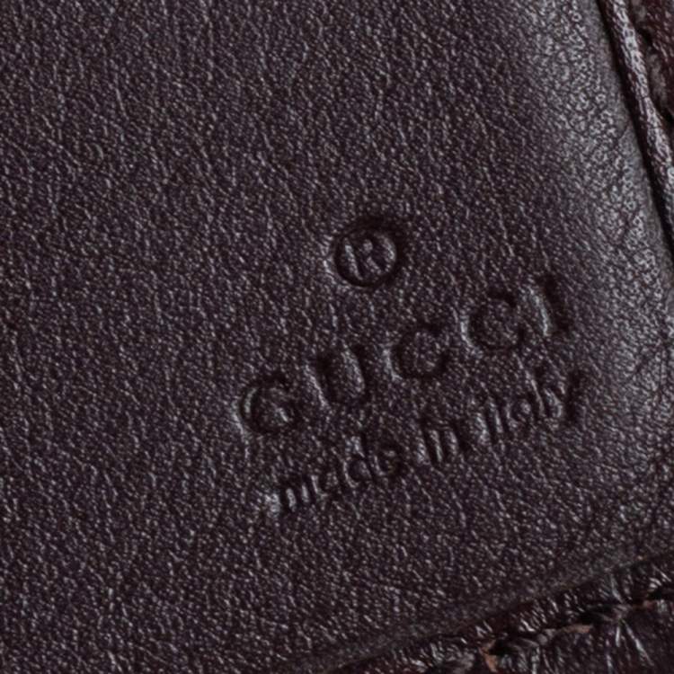 Pre Owned Gucci Dark Brown Guccissima Leather Bifold Wallet