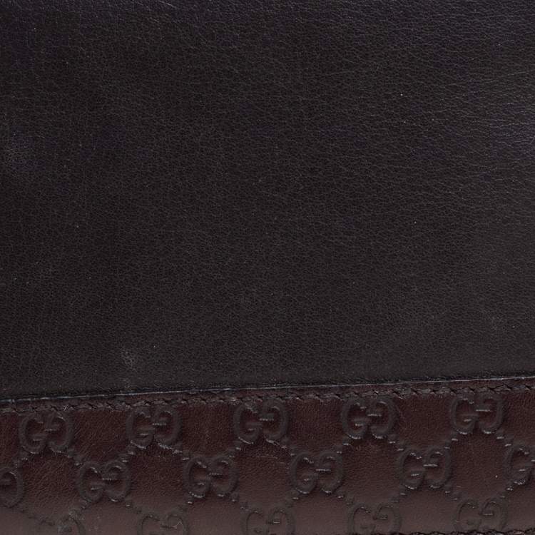 Pre Owned Gucci Dark Brown Guccissima Leather Bifold Wallet