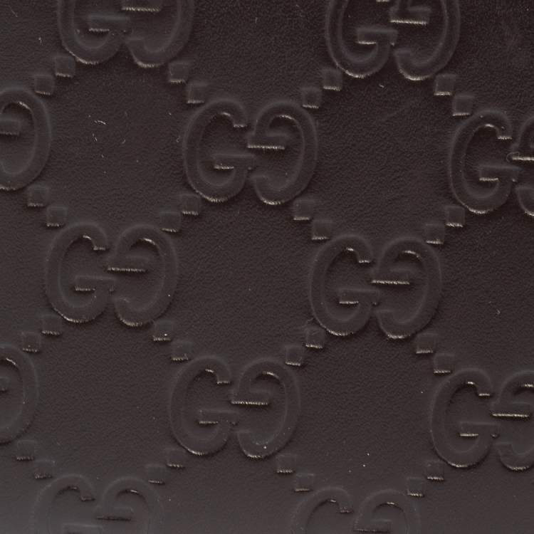 Pre Owned Gucci Dark Brown Guccissima Leather Bifold Wallet