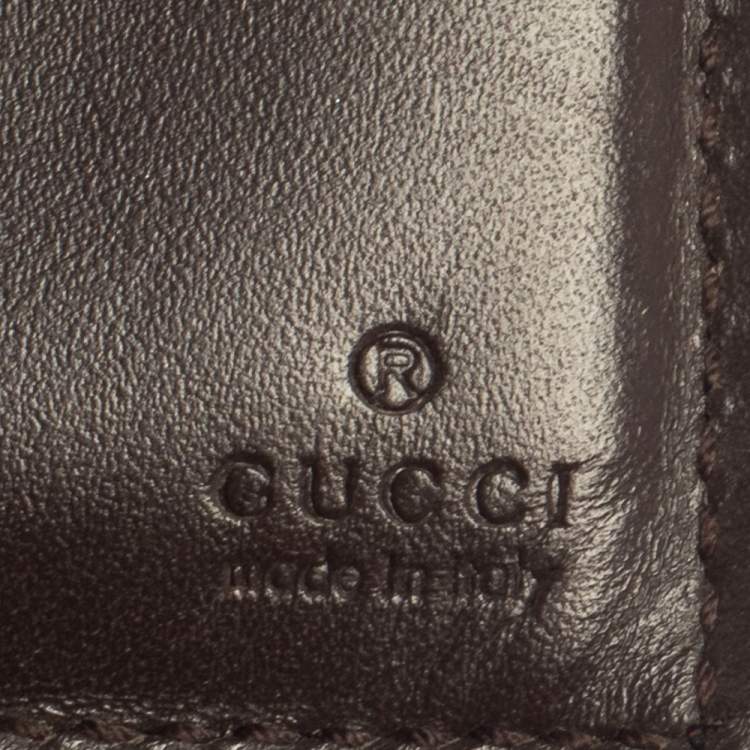 Pre Owned Gucci Dark Brown Guccissima Leather Bifold Wallet