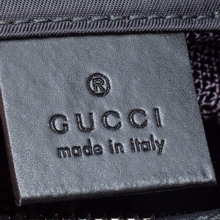 Pre Owned Gucci Black/Beige GG Supreme and Leather Web Toiletry Pouch