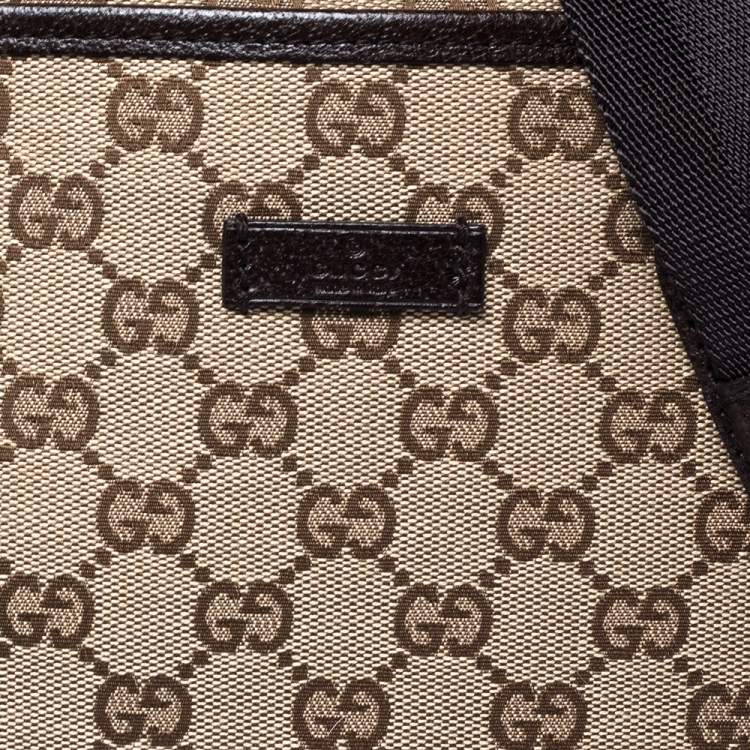 Pre Owned Gucci Beige/Brown GG Canvas and Leather Messenger Bag