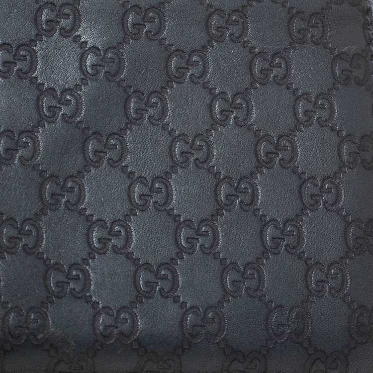 Pre Owned Gucci Grey Microguccissima Leather Bifold Wallet