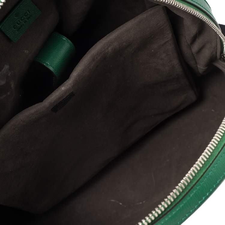 مملوكة مسبقًا Gucci Green Snake and Web Print Leather Backpack