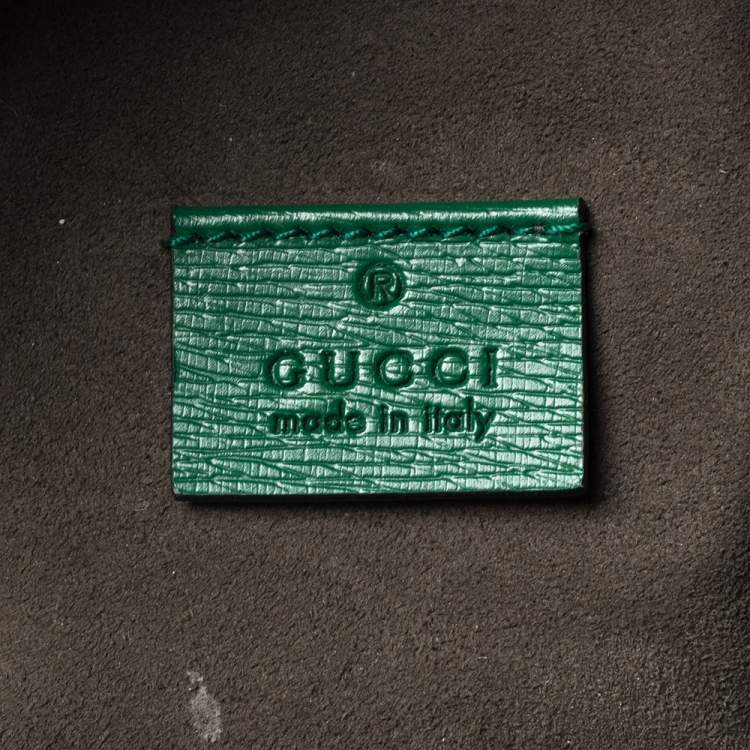 مملوكة مسبقًا Gucci Green Snake and Web Print Leather Backpack