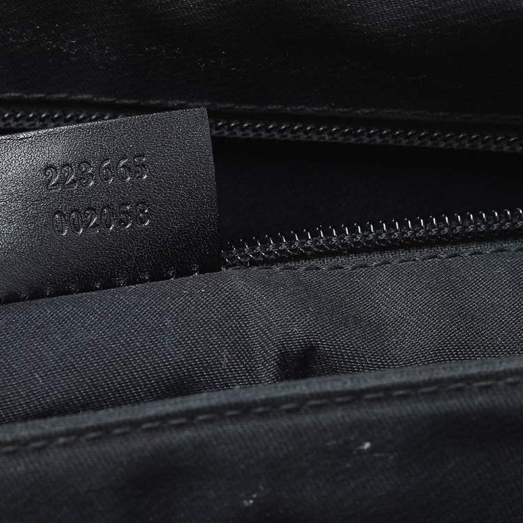 Pre Owned Gucci Black Diamante Leather Hilary Messenger Bag