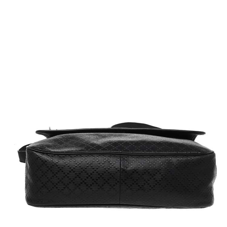 Pre Owned Gucci Black Diamante Leather Hilary Messenger Bag