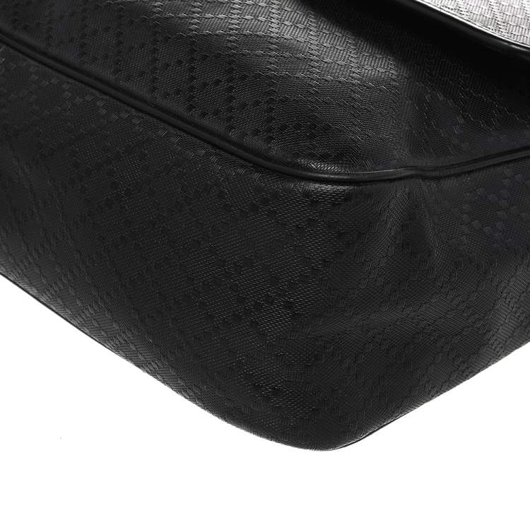 Pre Owned Gucci Black Diamante Leather Hilary Messenger Bag