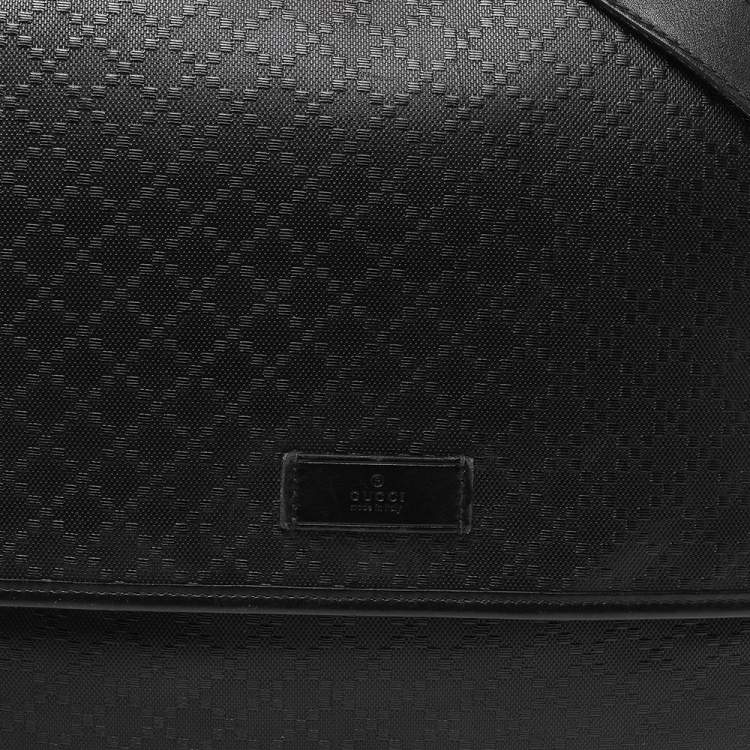 Pre Owned Gucci Black Diamante Leather Hilary Messenger Bag