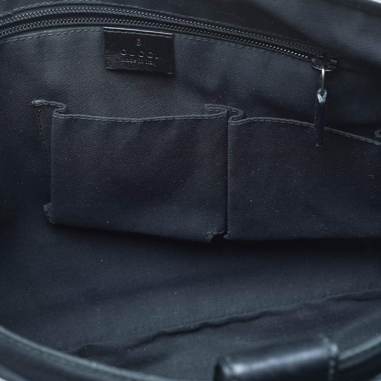 Pre Owned Gucci Black Diamante Leather Hilary Messenger Bag