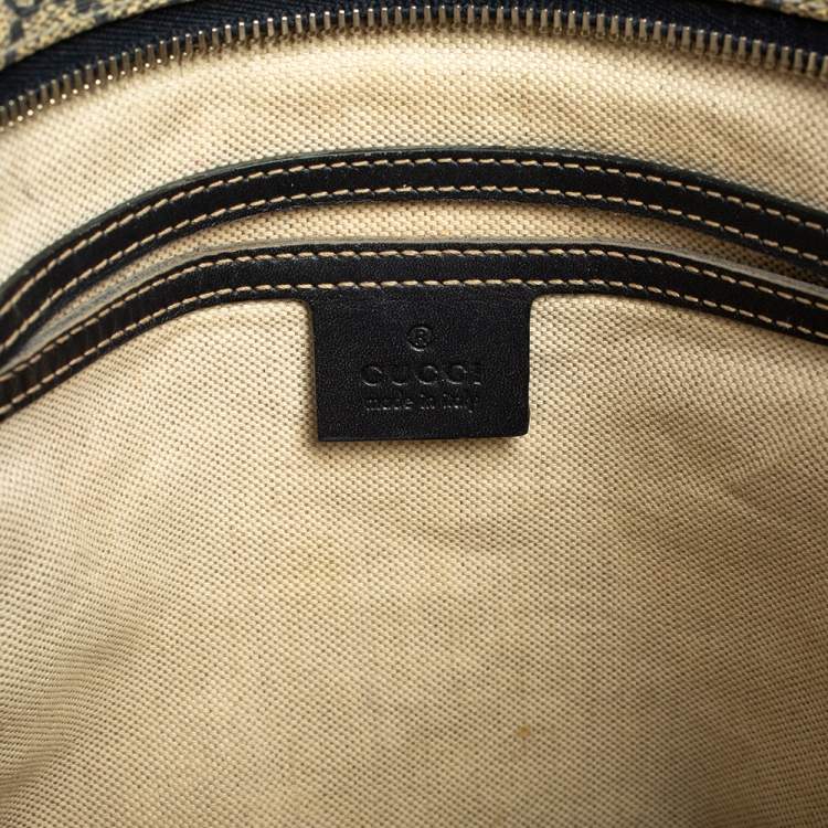 Pre Owned Gucci Navy Blue GG Supreme Canvas Messenger Bag