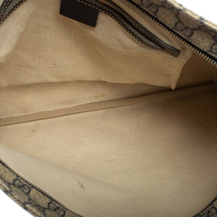 Pre Owned Gucci Navy Blue GG Supreme Canvas Messenger Bag