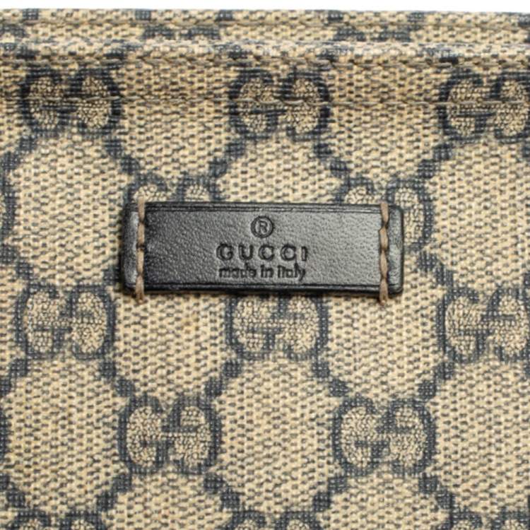Pre Owned Gucci Navy Blue GG Supreme Canvas Messenger Bag