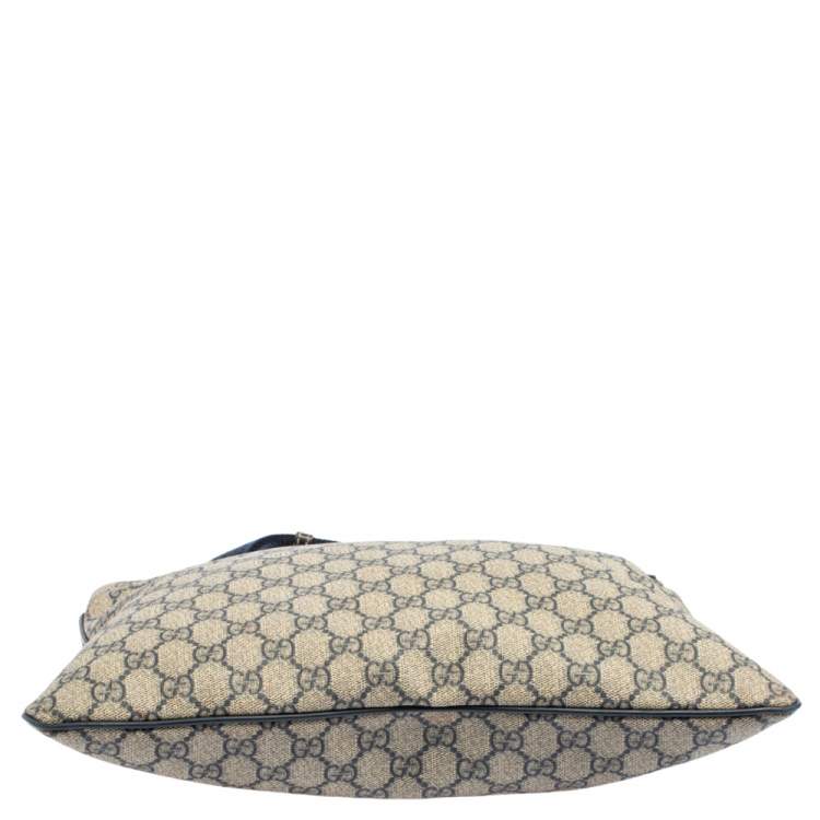 Pre Owned Gucci Navy Blue GG Supreme Canvas Messenger Bag