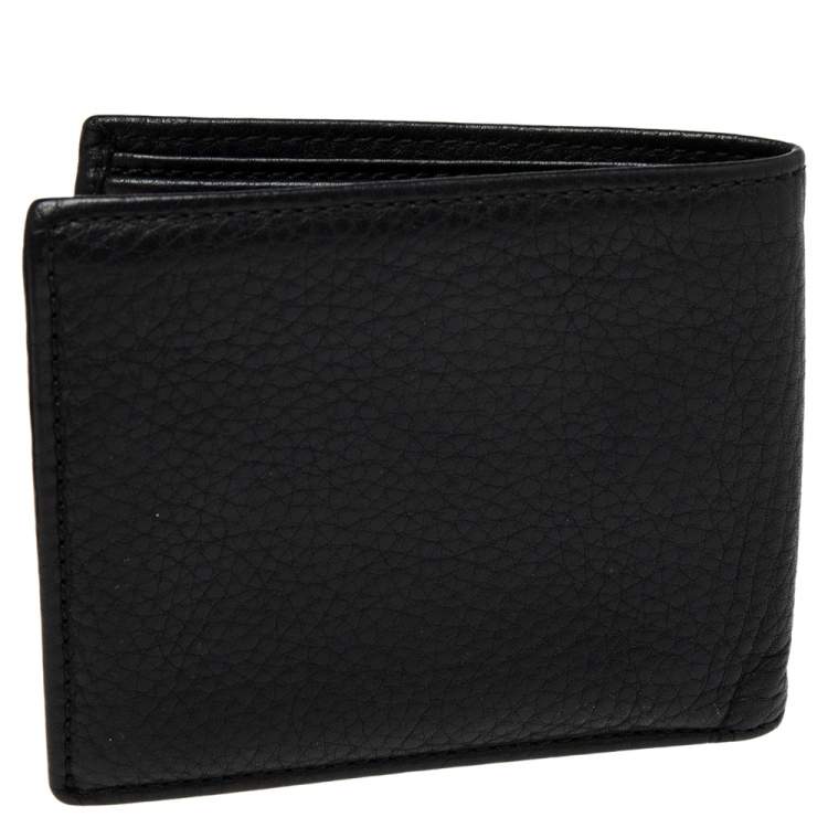 Pre Owned Gucci Black Leather Web Interlocking G Bifold Wallet