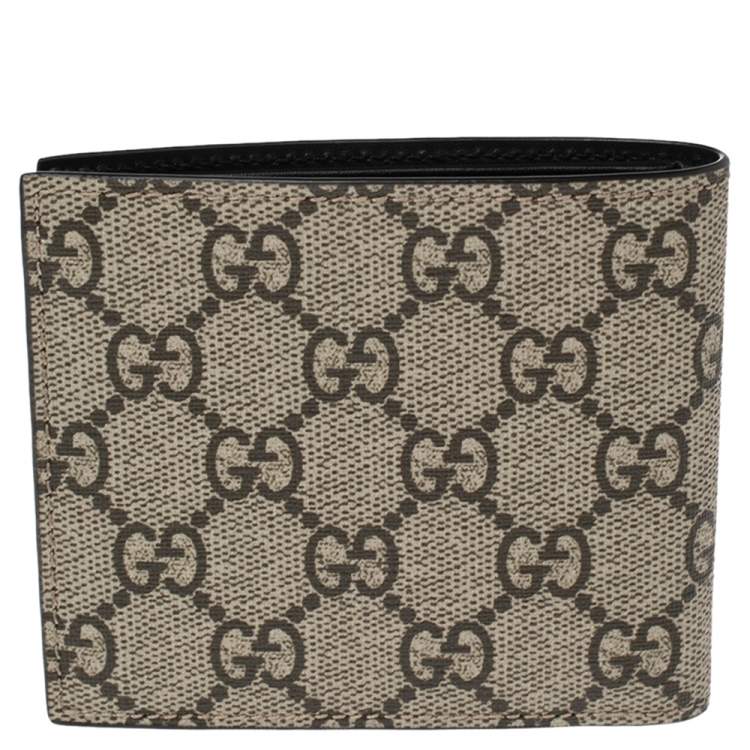 Pre Owned Gucci Multicolor Tiger Print GG Supreme Canvas Bifold Wallet