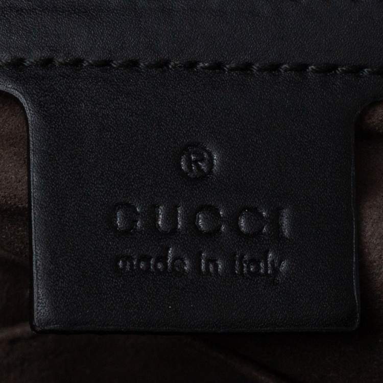Pre Owned Gucci Black/Beige GG Supreme and Leather Briefcase