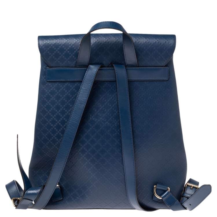 Pre Owned Gucci Blue Diamante Leather Backpack
