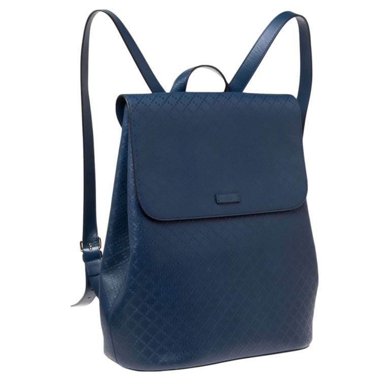 Pre Owned Gucci Blue Diamante Leather Backpack