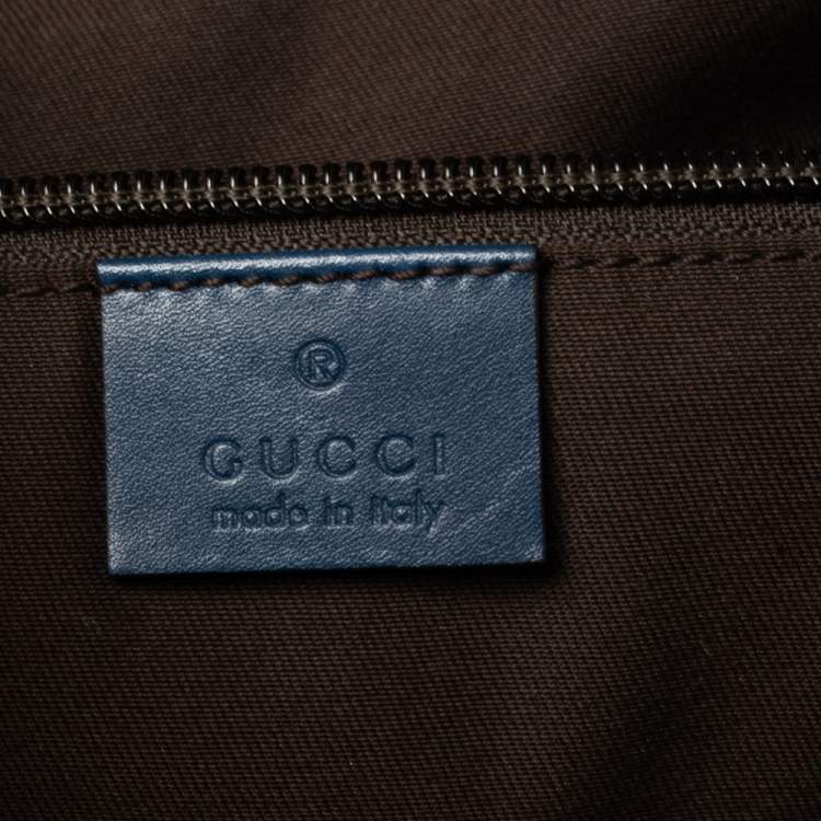 Pre Owned Gucci Blue Diamante Leather Backpack