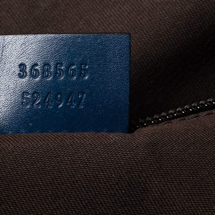 Pre Owned Gucci Blue Diamante Leather Backpack
