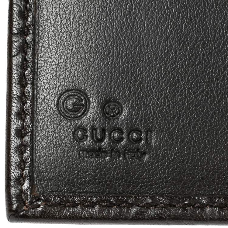 Pre Owned Gucci Dark Brown Guccissima Leather Bifold Wallet