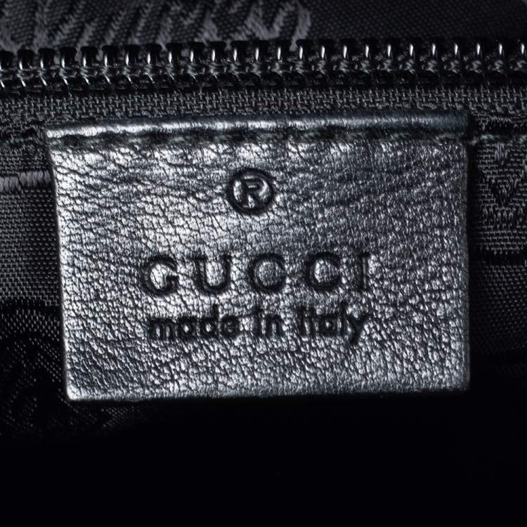 Pre Owned Gucci Black Guccissima Leather Messenger Bag