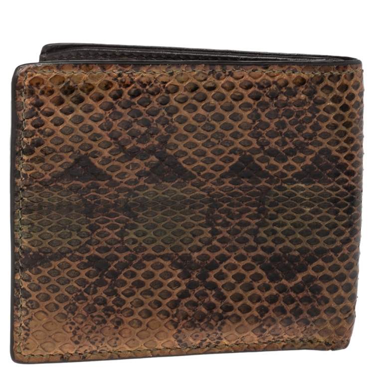 Pre Owned Gucci Multicolor Python Bifold Wallet