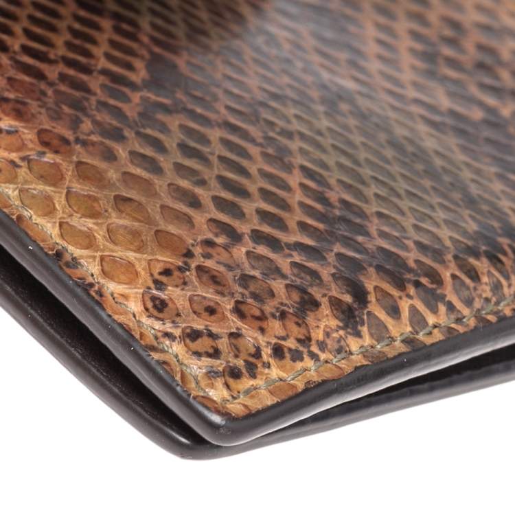 Pre Owned Gucci Multicolor Python Bifold Wallet