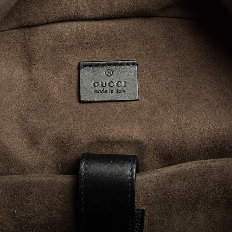 مملوكة مسبقًا Gucci Beige/Black GG Supreme Canvas and Leather Backpack