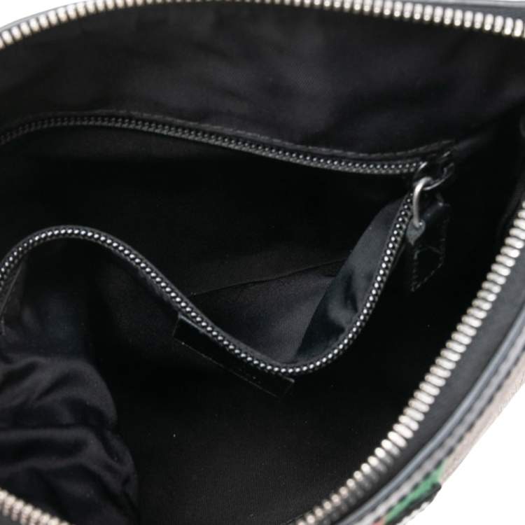 Pre Owned Gucci Beige/Ebony GG Supreme Canvas Web Flat Messenger Bag