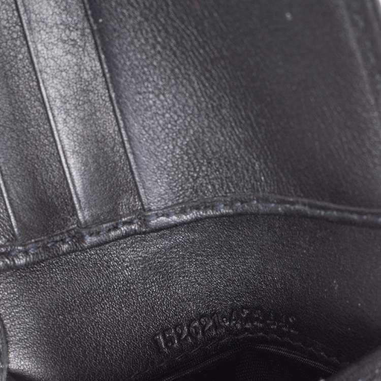 Pre Owned Gucci Black Guccissima Leather Web Bifold Wallet