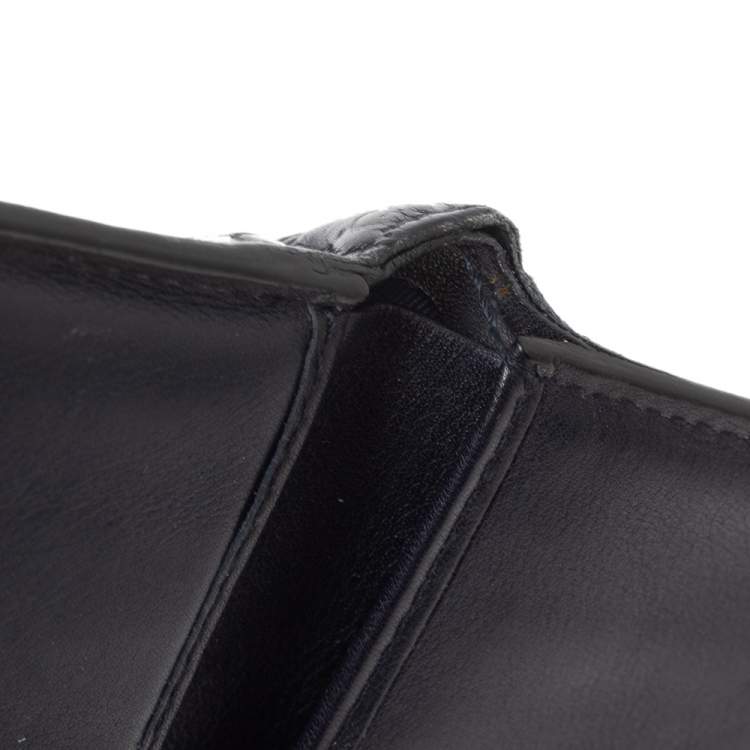 Pre Owned Gucci Navy Blue Microguccissima Leather Bifold Wallet