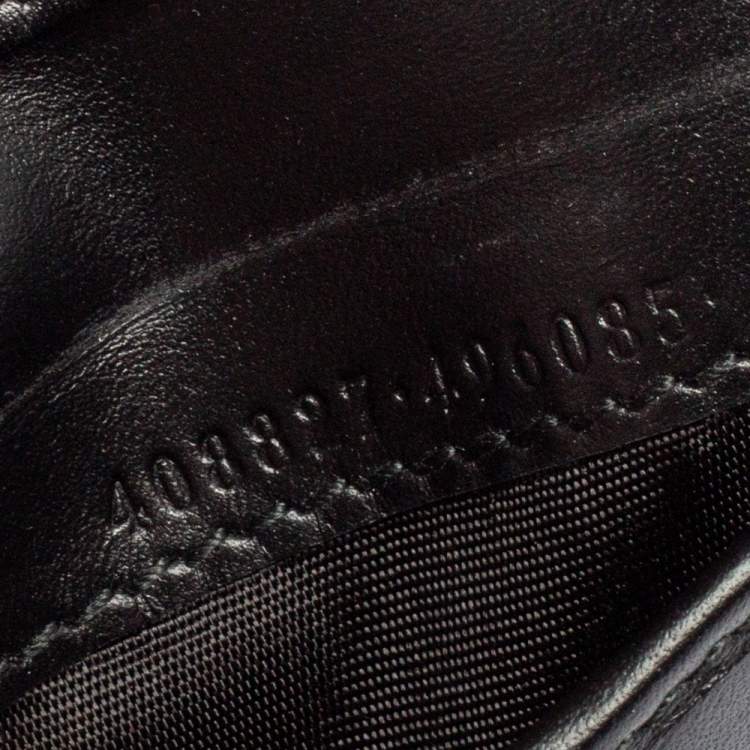 Pre Owned Gucci Black Guccissima Leather Web Bifold Wallet