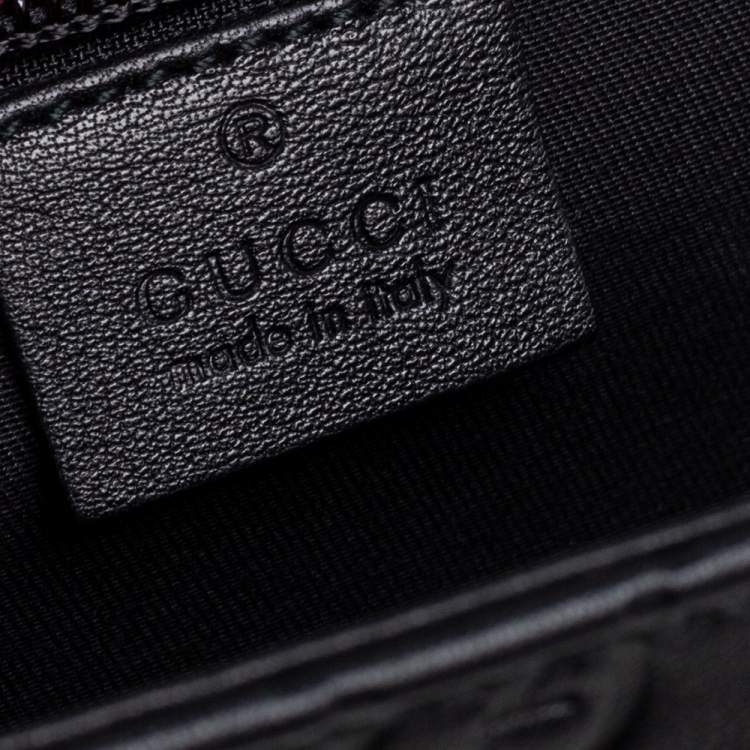 Pre Owned Gucci Black Guccissima Leather Combination Lock Briefcase