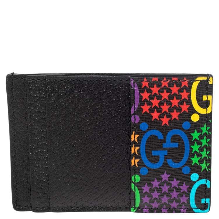 مملوكة مسبقًا Gucci Multicolor GG Psychedelic Coated Canvas and Leather Card Holder