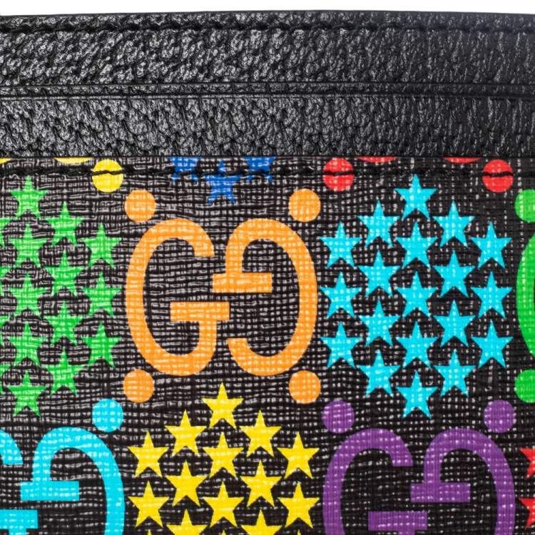 مملوكة مسبقًا Gucci Multicolor GG Psychedelic Coated Canvas and Leather Card Holder