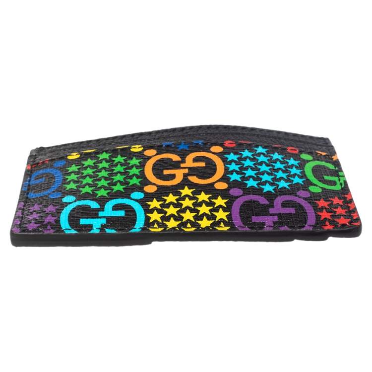 مملوكة مسبقًا Gucci Multicolor GG Psychedelic Coated Canvas and Leather Card Holder