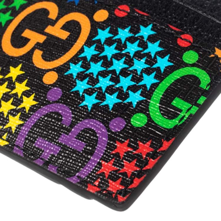 مملوكة مسبقًا Gucci Multicolor GG Psychedelic Coated Canvas and Leather Card Holder